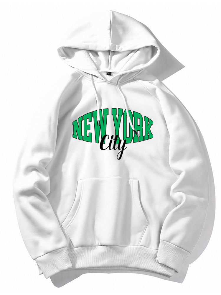 New York City Letter Print Hoodies